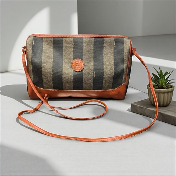 Vintage FENDI Pequin Stripe Crossbody Bag with COA - Picture 1 of 7